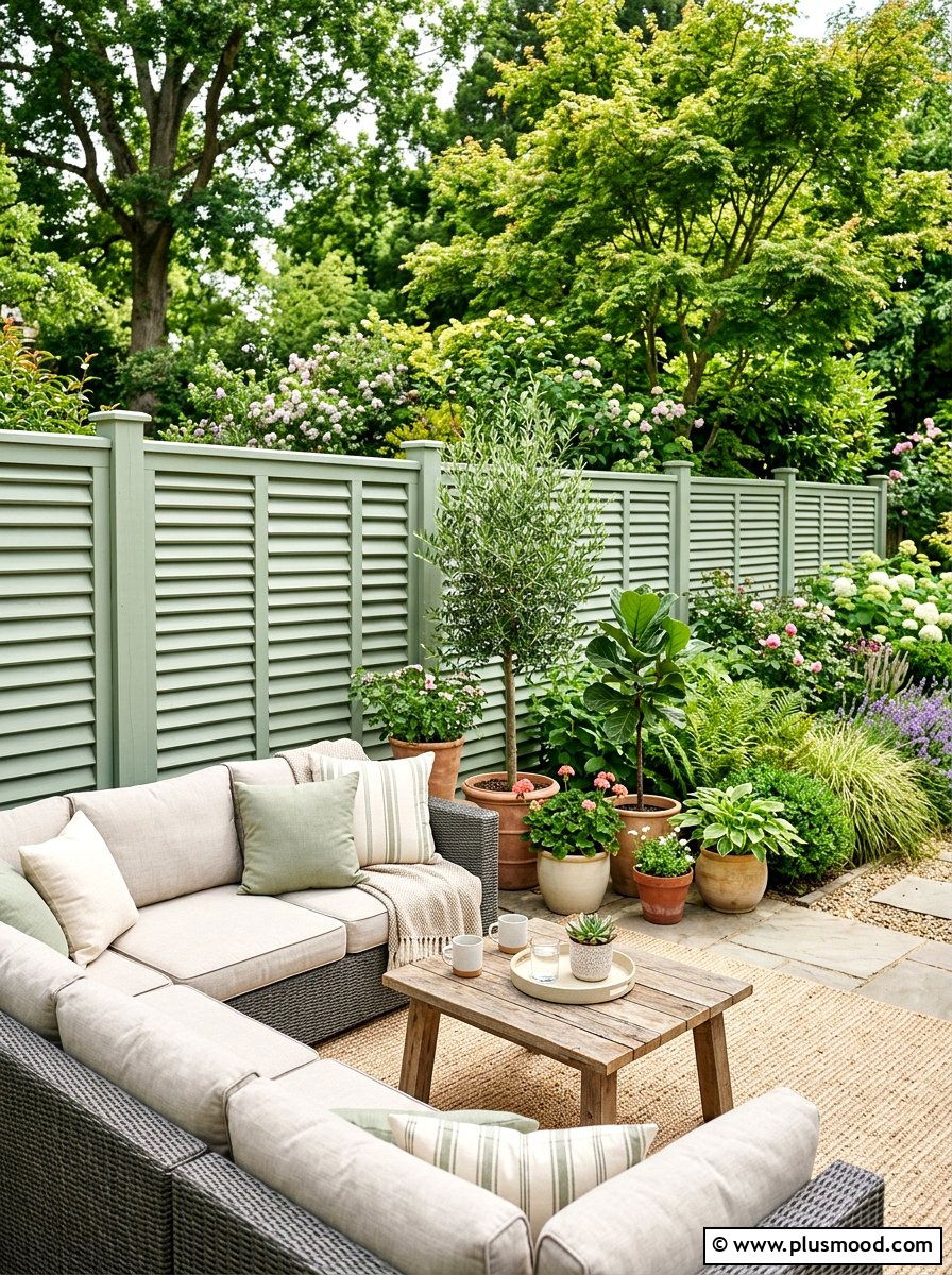 Shutter Style Wood Fence - 25 small backyard ideas with privacy fence