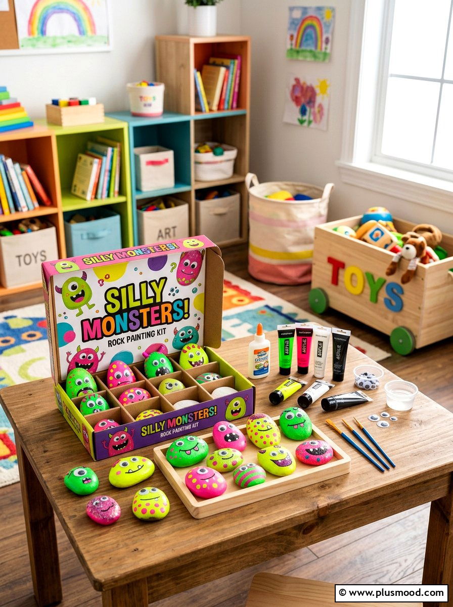 Silly Monster Character Painted Rock Kit - 25 painted rock ideas for kids birthday gifts
