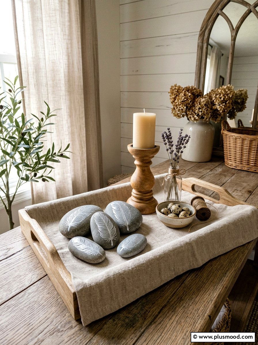 Silver Feather Print - 25 painted rock ideas with metallic paint
