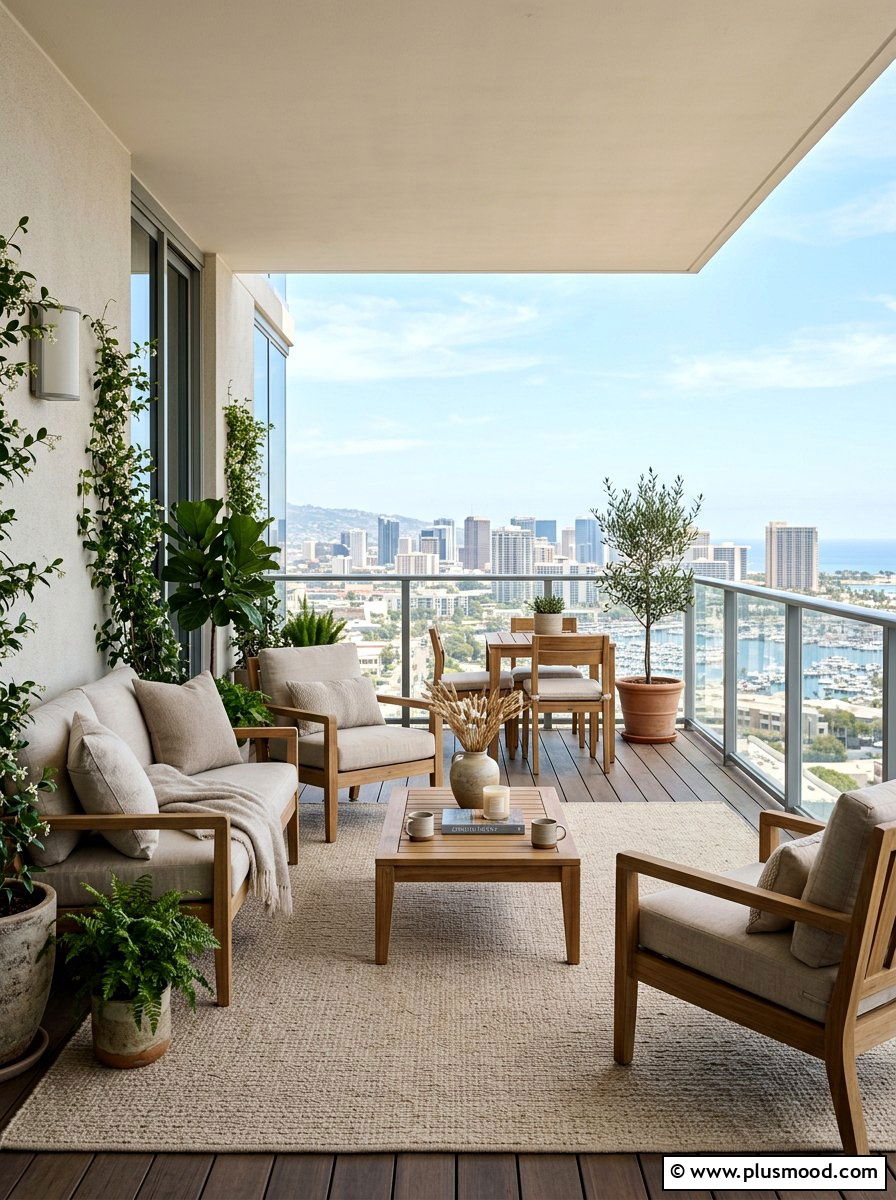 Simple Beige Rug - 25 summer balcony rug ideas