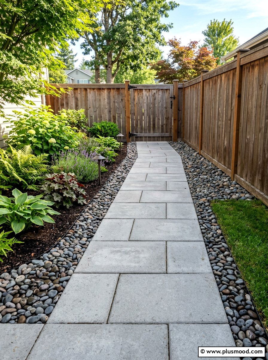 Simple Concrete Paver Walkway - 25 small backyard ideas with pavers