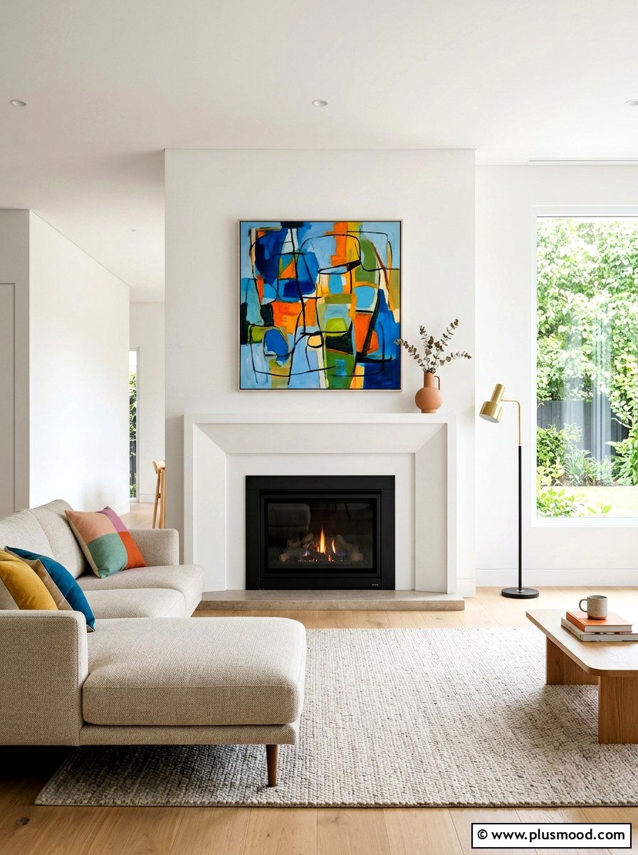 Simple Fireplace Mantel - 25 late summer living room ideas