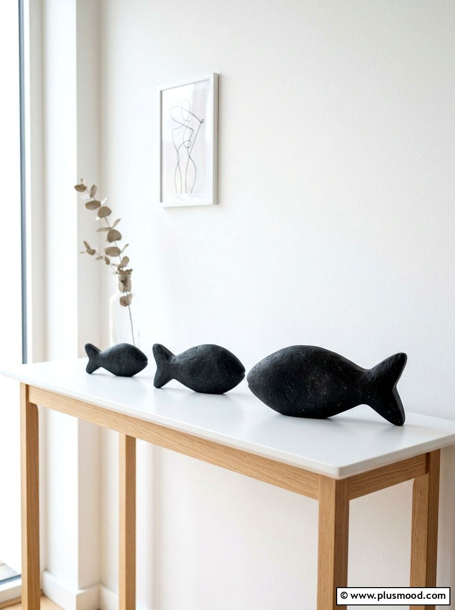 Simple Fish Silhouette - 25 painted rock ideas with fish design