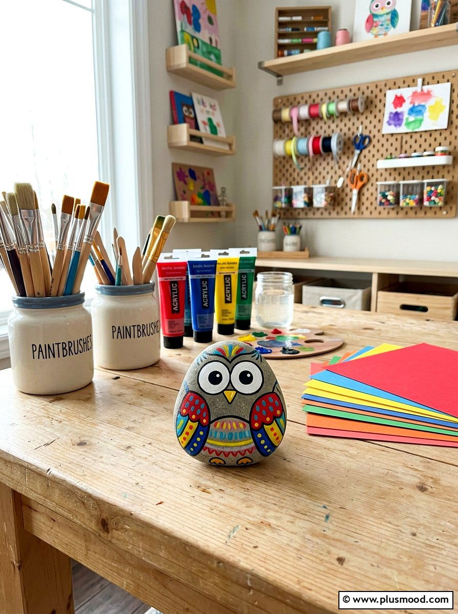Simple beginner owl - 25 painted rock ideas with owls