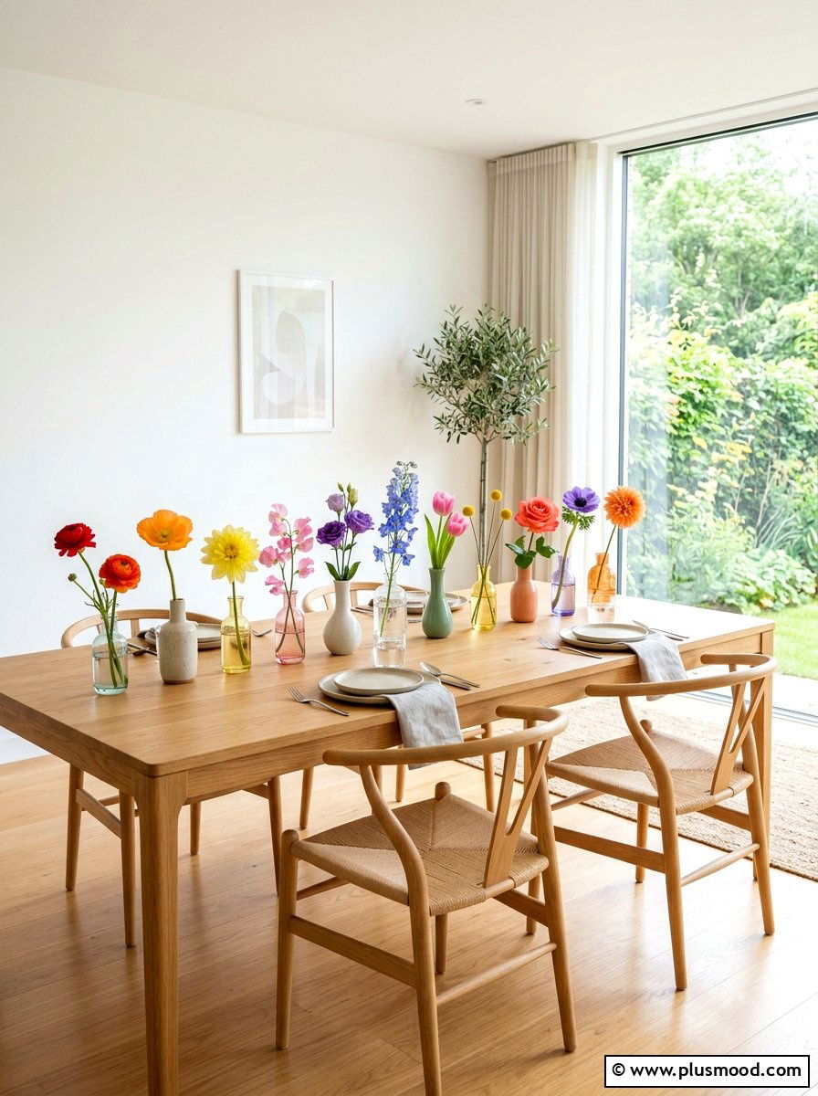 Single Stem Bud Vase - 25 summer centerpiece ideas for dining table
