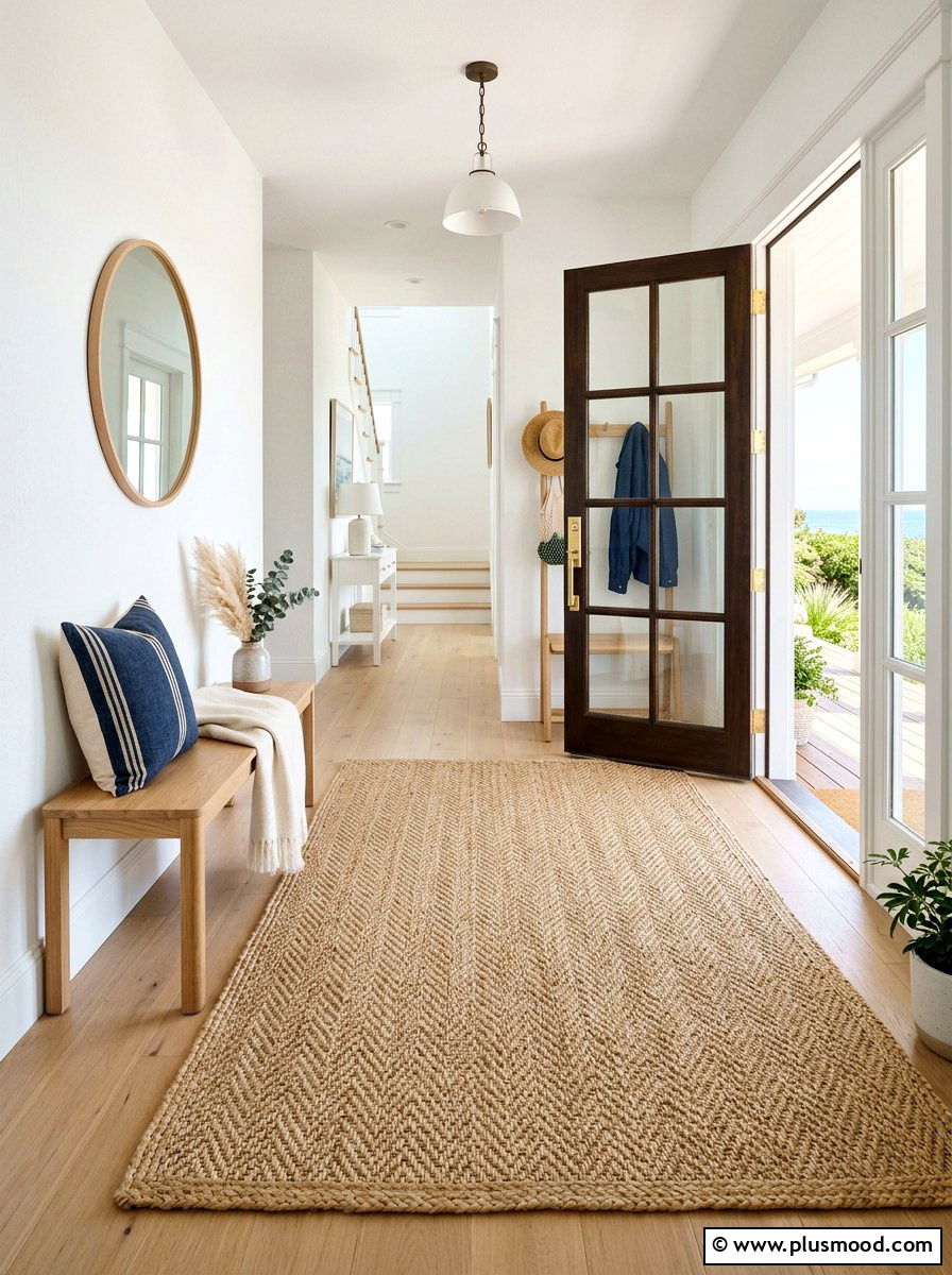 Sisal Entryway Rug - 25 summer neutral decor ideas