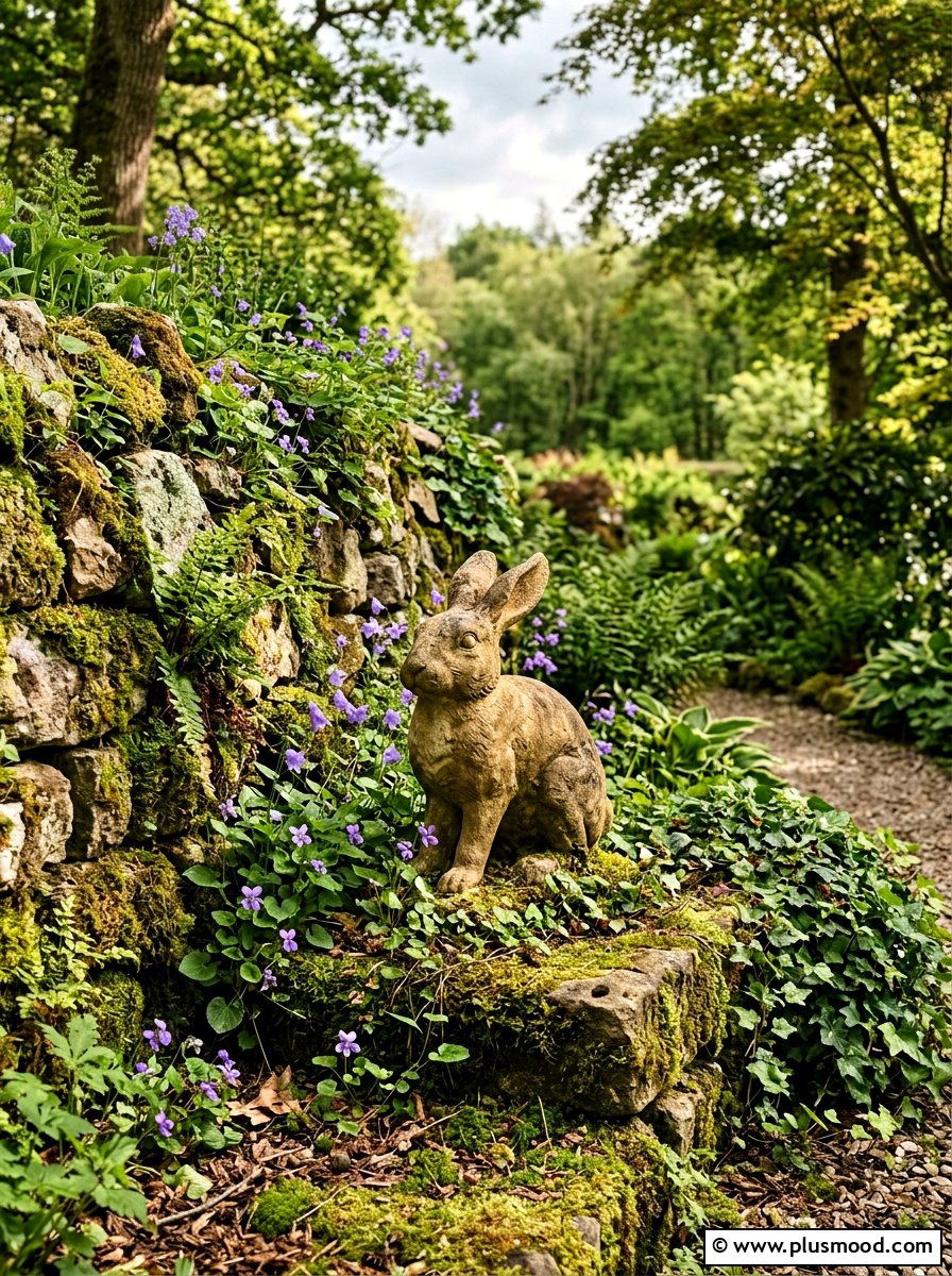 Sitting Bunny Stone Art - 25 painted rock ideas with Easter bunny