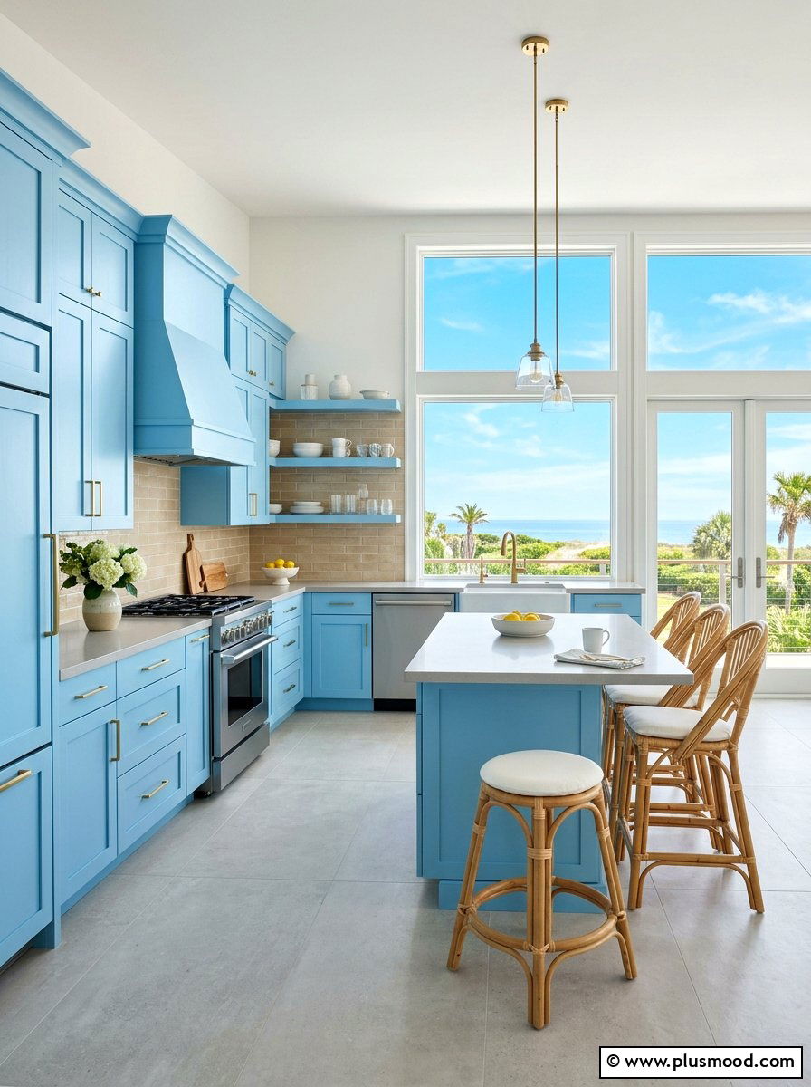 Sky Blue Kitchen - 25 summer kitchen color ideas