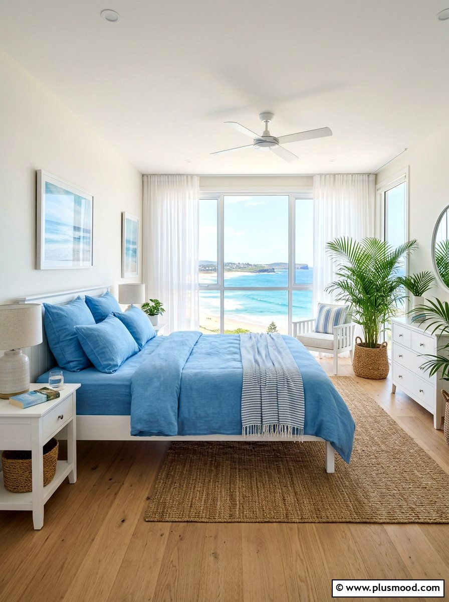 Sky Blue Linen Bedding - 25 summer bedding color ideas
