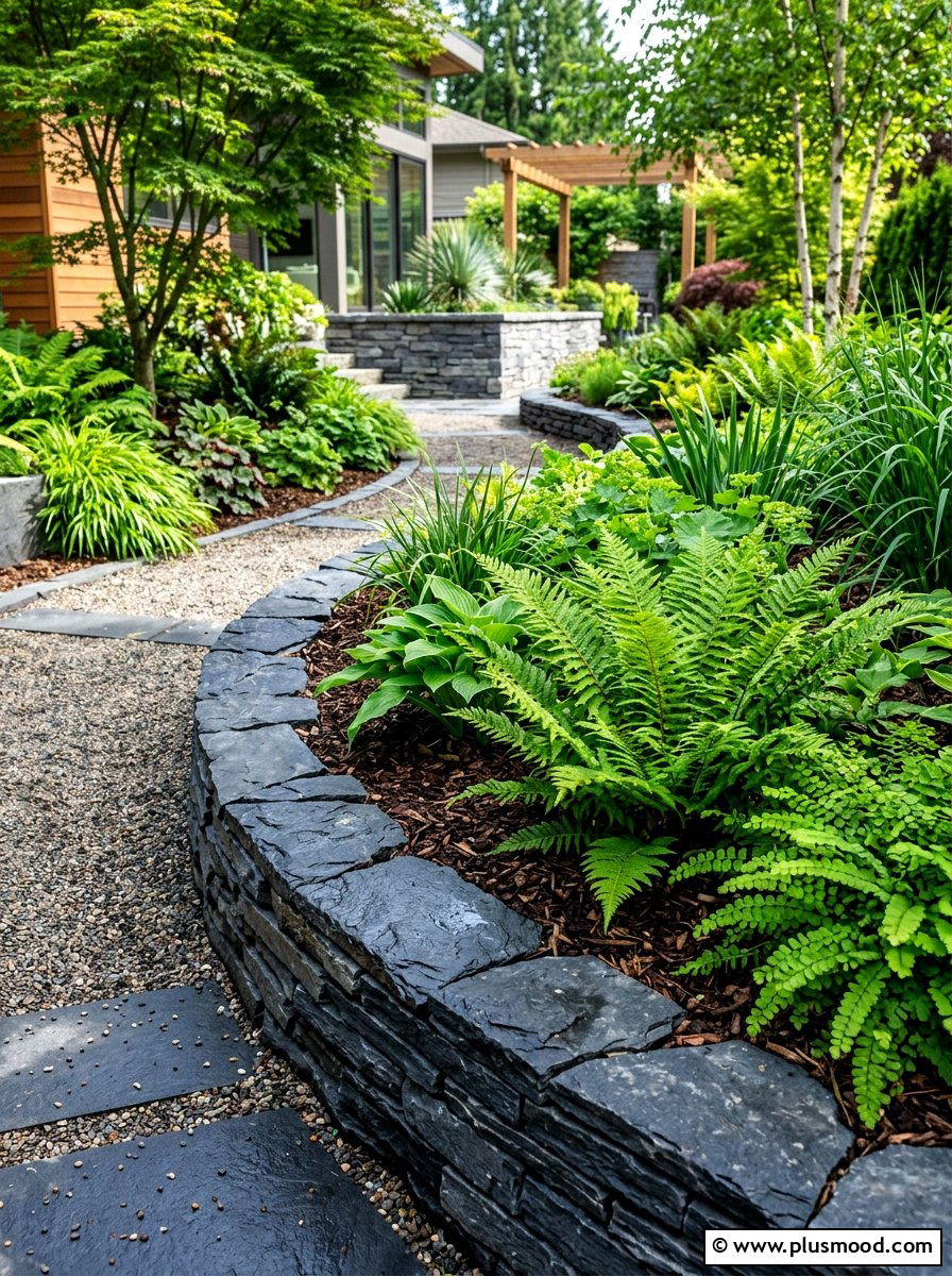 Slate Garden Edging - 25 summer garden edging ideas