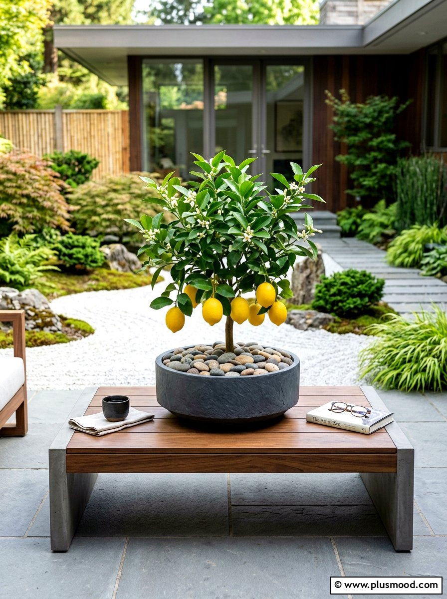 Slate Gray Low Bowl - 25 summer lemon tree planter ideas