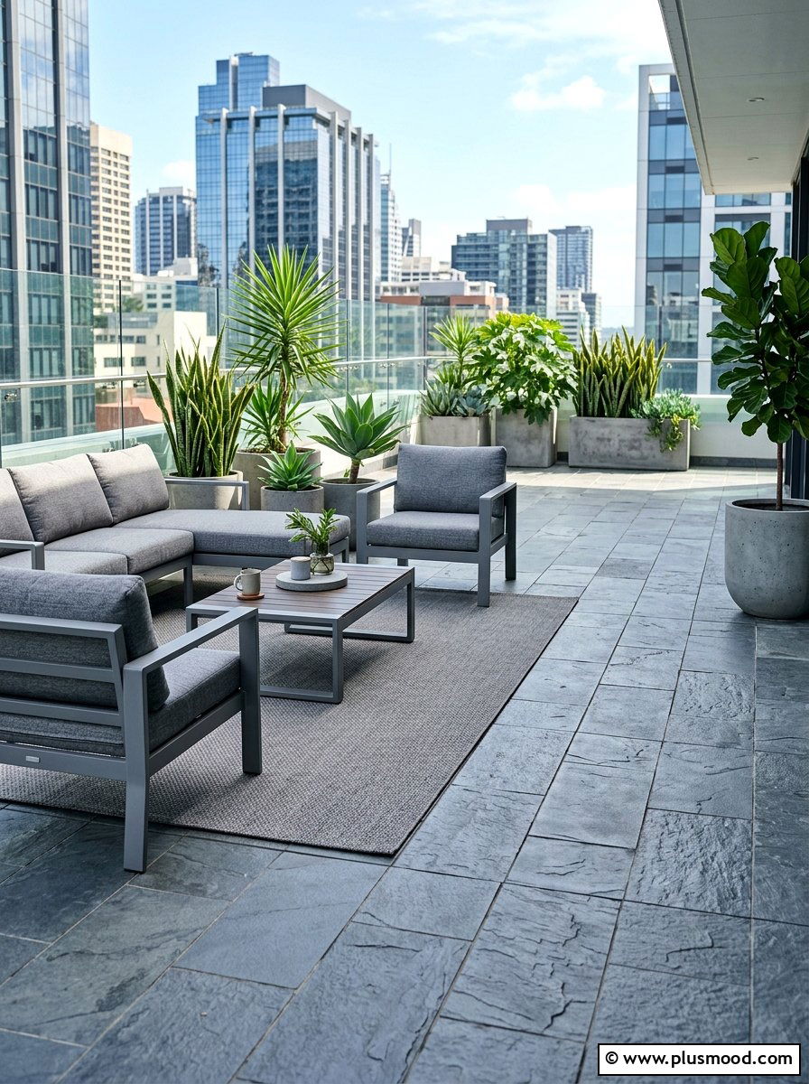 Slate grey patio - 25 summer patio color ideas