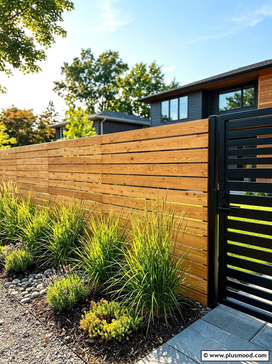 Slatted Wood Fence - 25 summer modern garden ideas