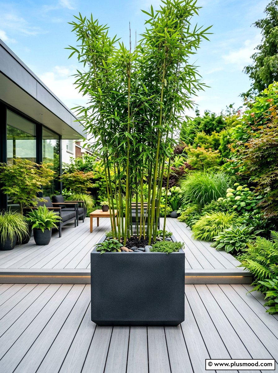 Sleek Charcoal Composite Planter - 25 summer modern planter ideas