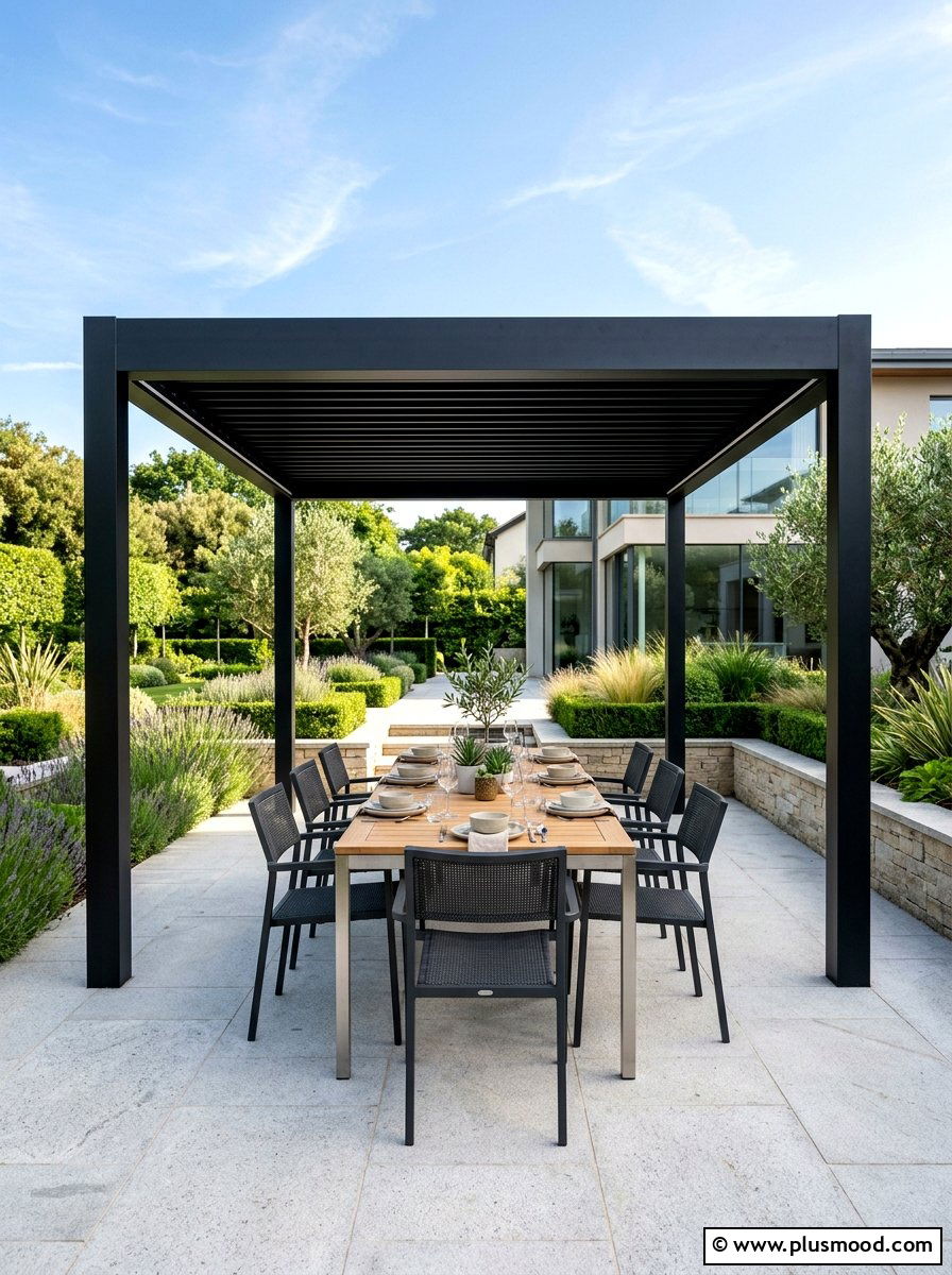 Sleek Garden Pergola - 25 small backyard ideas modern style