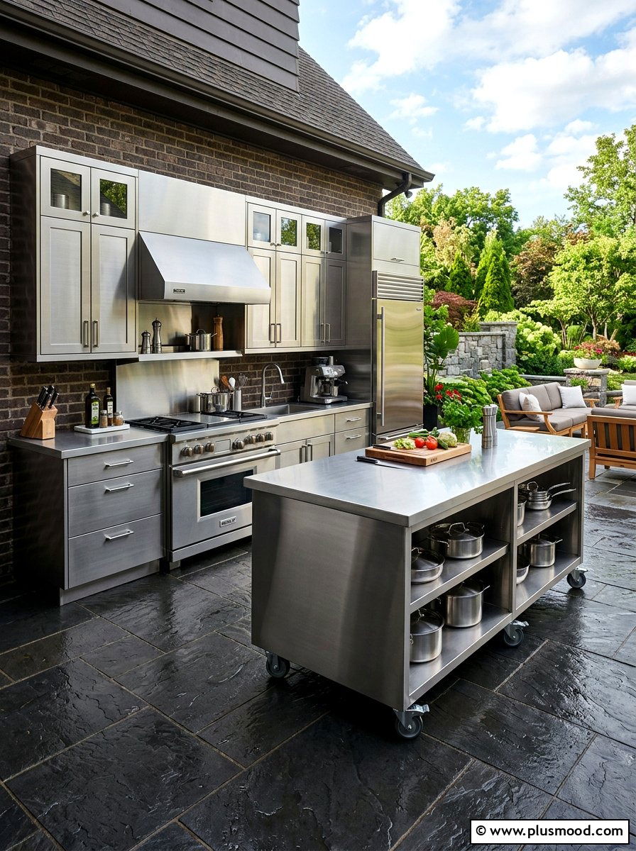 Sleek Stainless Steel Kitchen - 25 summer kitchen ideas