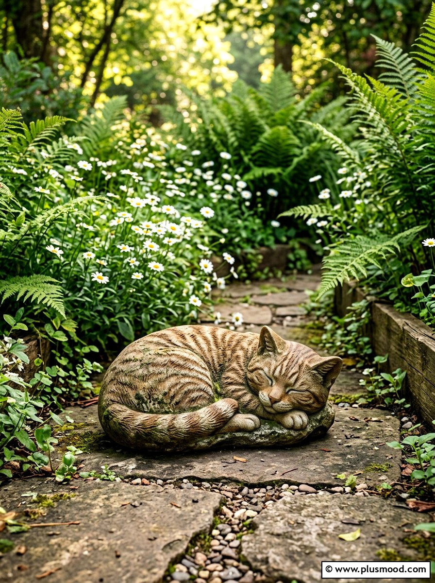 Sleeping Ginger Cat - 25 painted rock ideas with cats