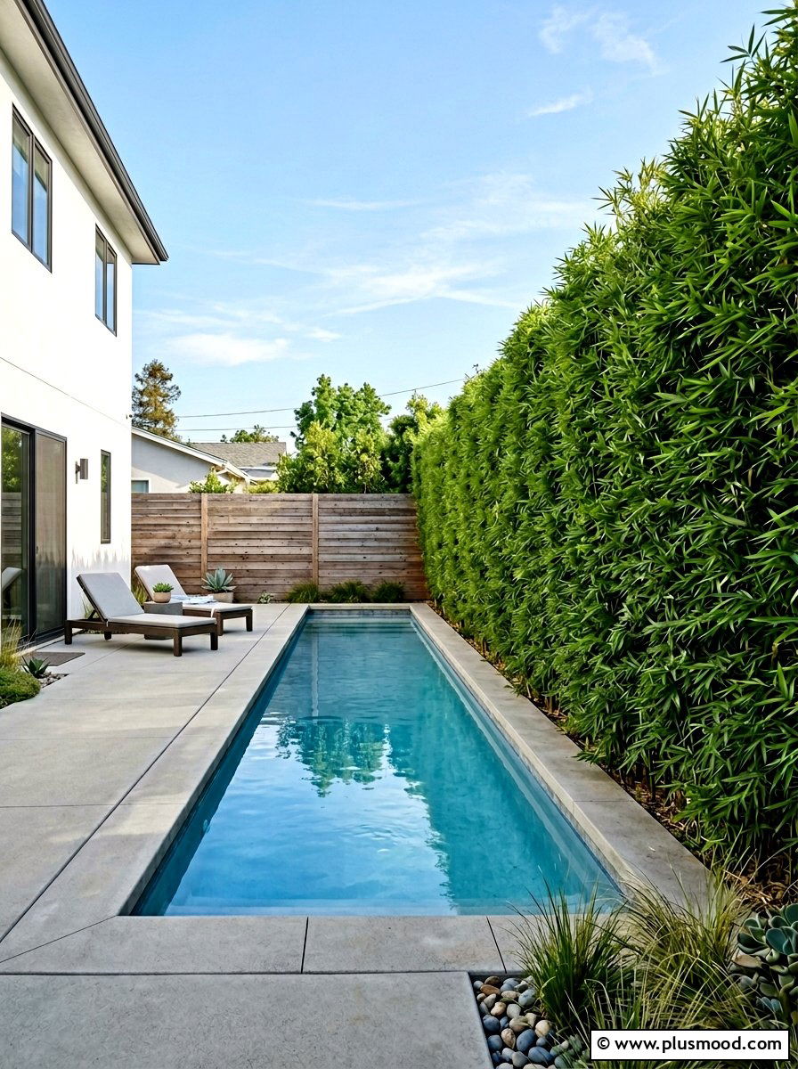 Slender Weaver Bamboo Hedge - 25 pool landscaping ideas with bamboo