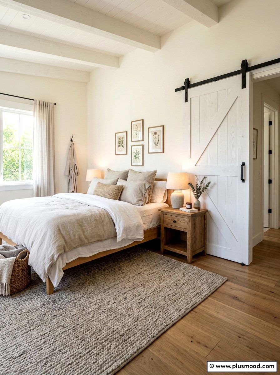 Sliding Barn Door Bedroom - 25 farmhouse summer bedroom ideas
