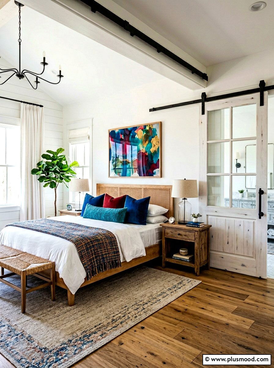 Sliding Barn Door Farmhouse Bedroom - 25 summer coastal farmhouse bedroom ideas