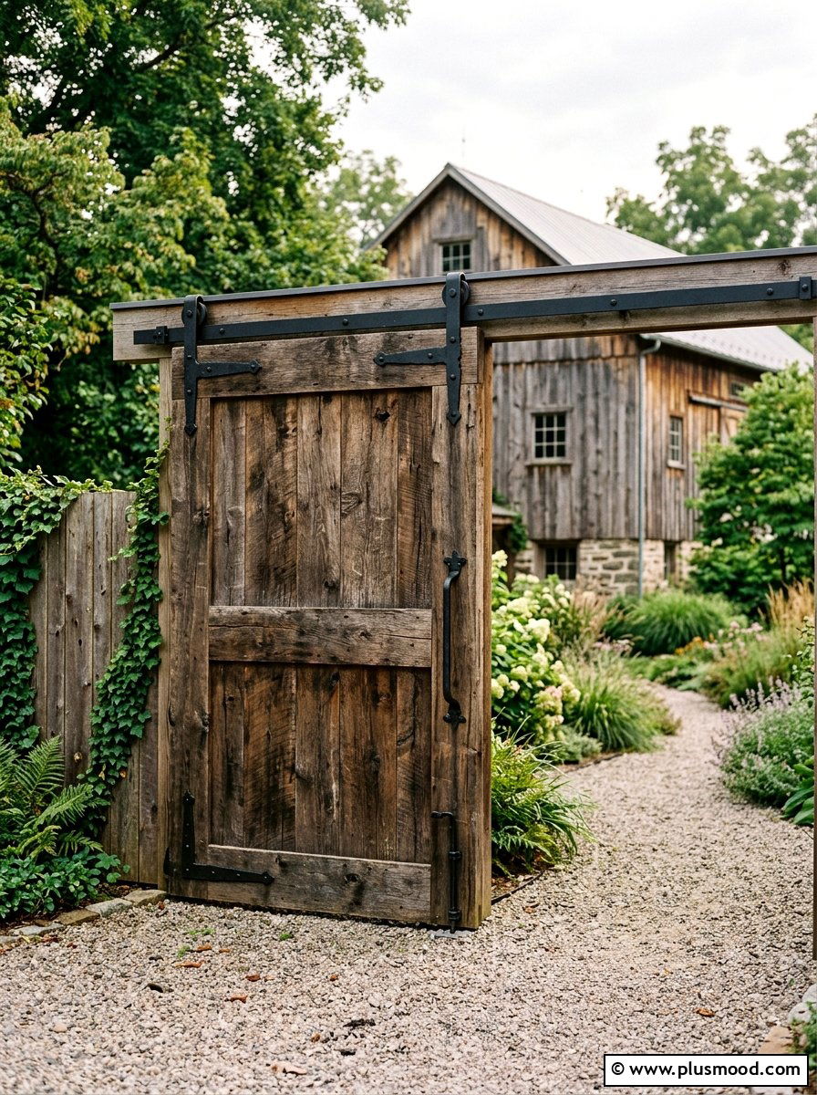 Sliding Barn Door Gate - 25 small backyard ideas with gate entry