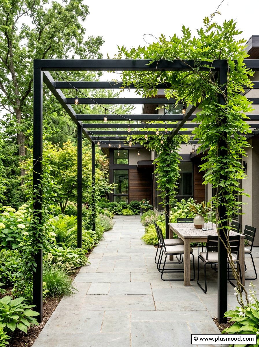 Slim pergola structure - 25 small backyard ideas for narrow lots