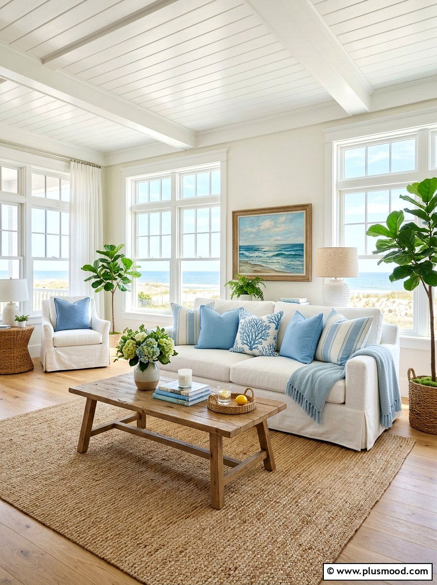 Slipcovered Sofa Living Room - 25 light summer living room ideas