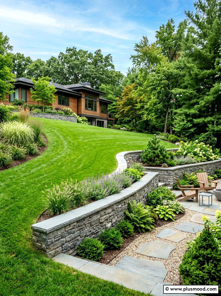 Sloped Backyard Turf - 25 small backyard ideas with grass