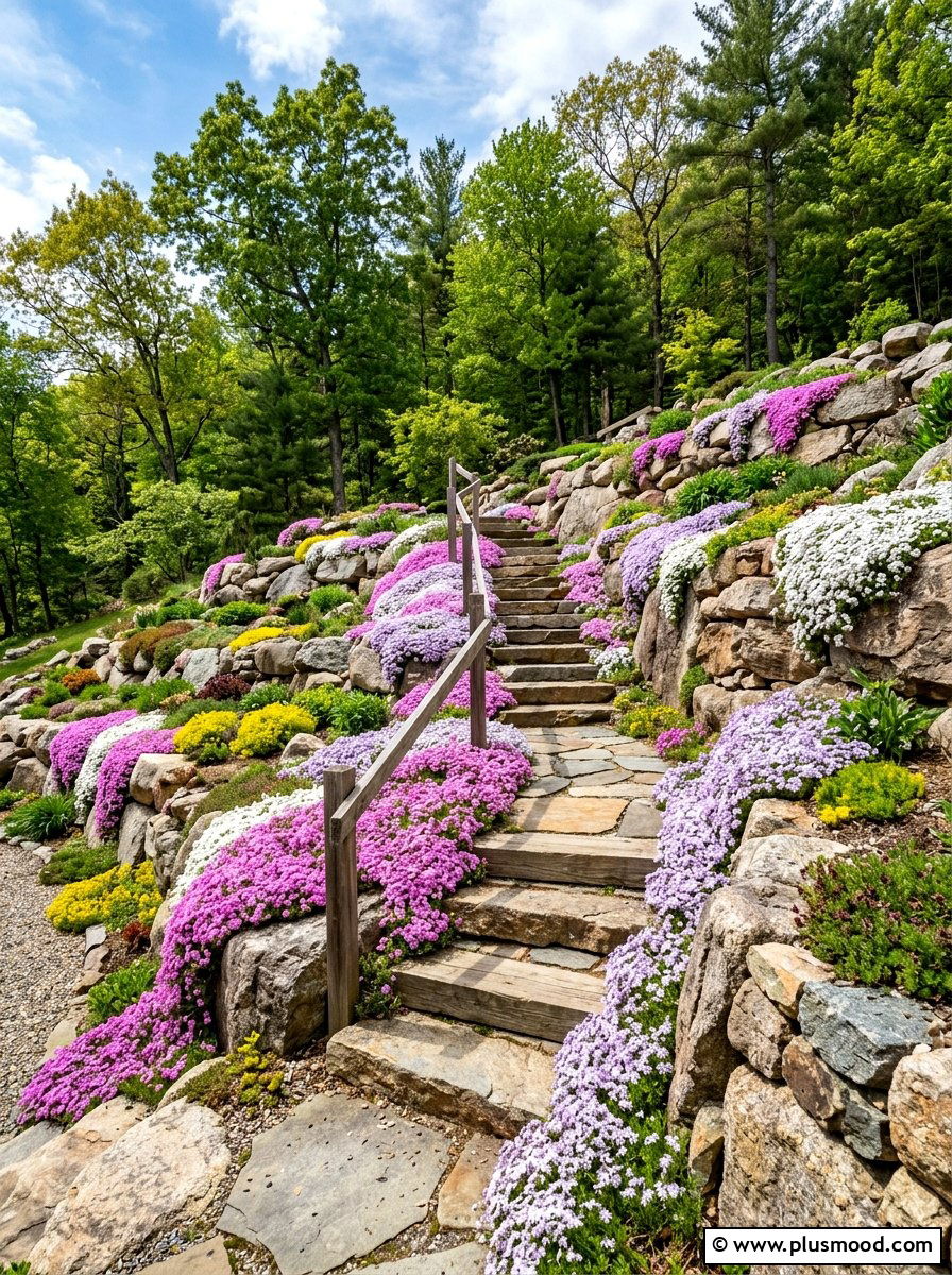 Sloped backyard rock garden - 25 summer rock garden ideas