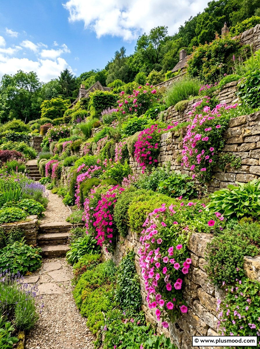 Sloping Hillside Garden Border - 25 summer garden border ideas