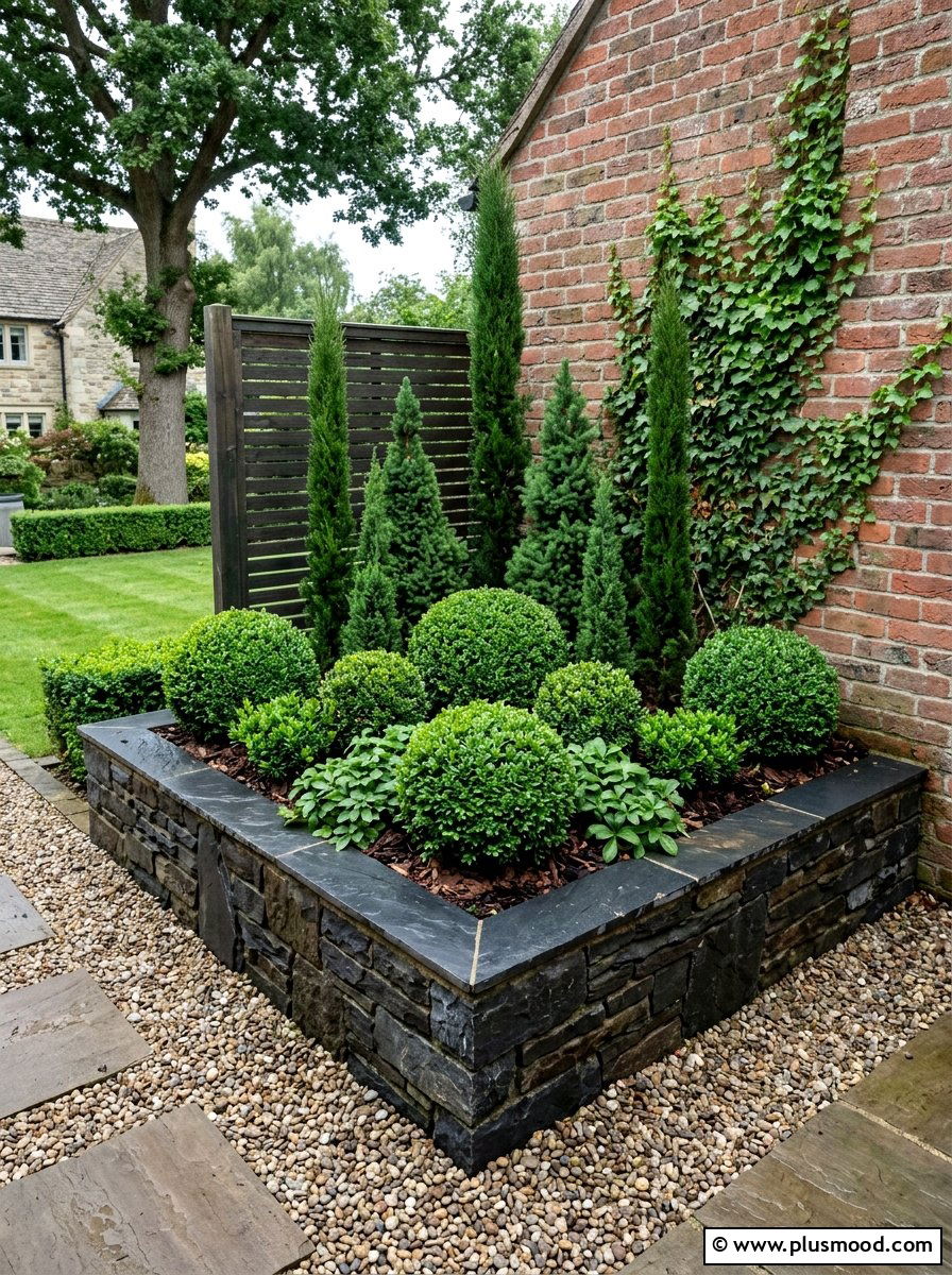 Small Backyard Evergreen Corner Planter - 25 small backyard ideas with corner planter