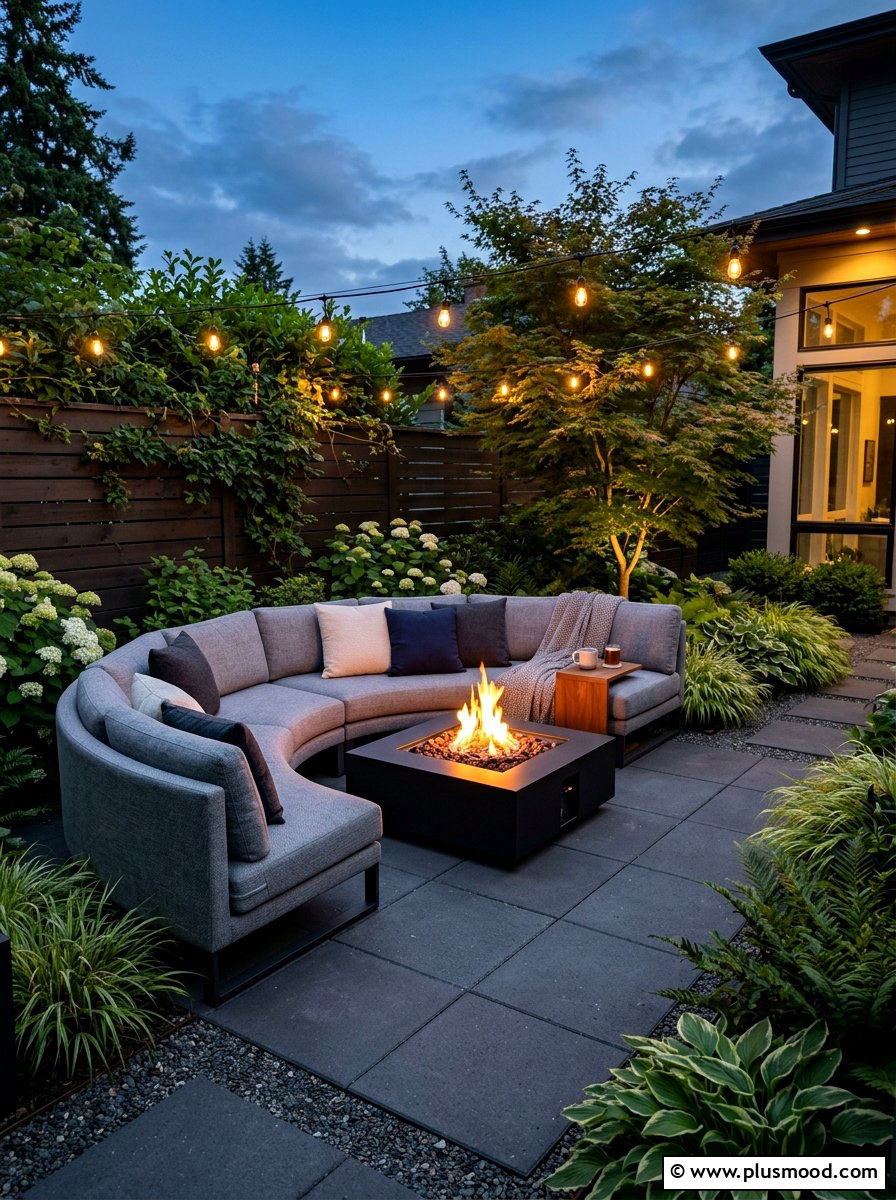 Small Backyard Fire Pit Seating - 25 small backyard ideas with outdoor sofa