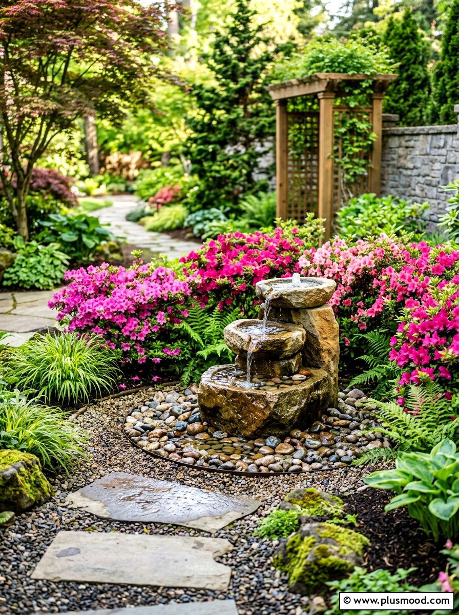 Small Backyard Fountain - 25 summer landscape refresh ideas