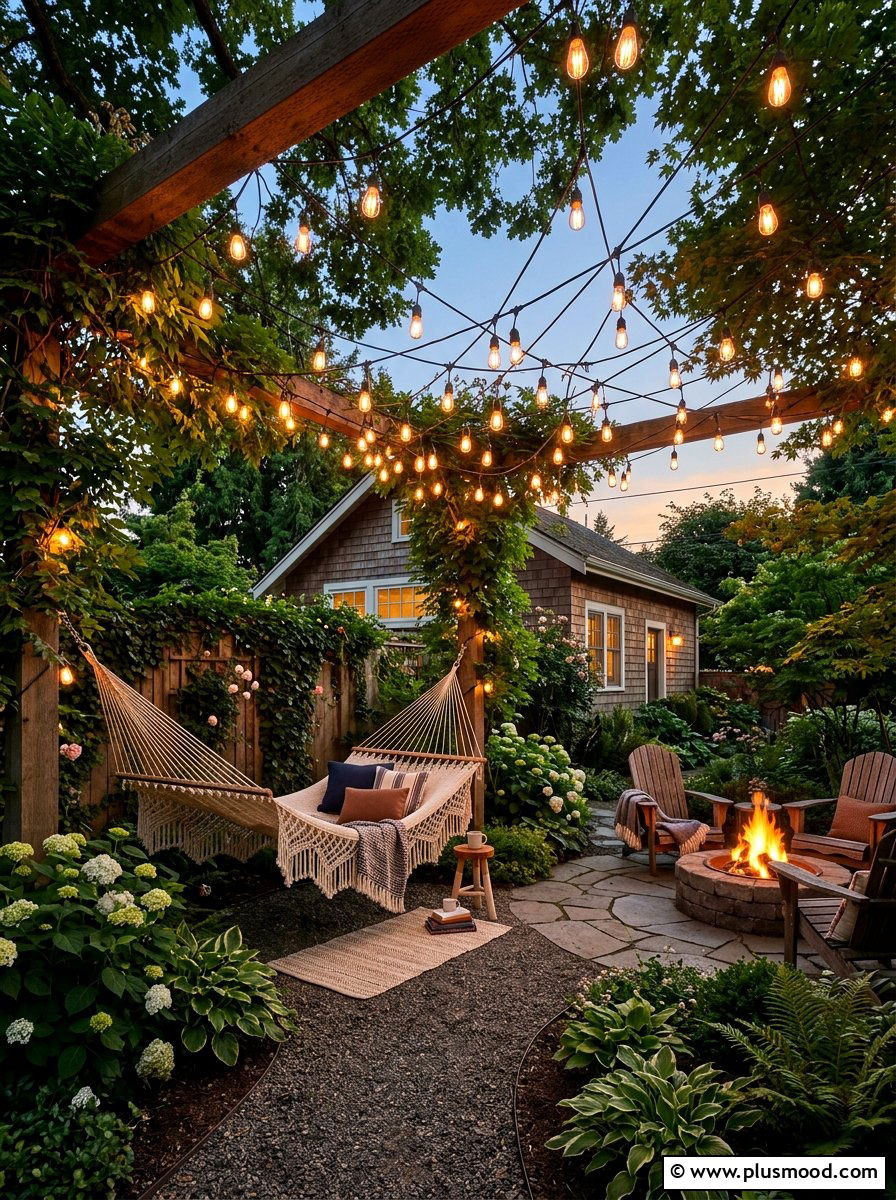Small Backyard Hammock With String Lights - 25 small backyard ideas with hammock