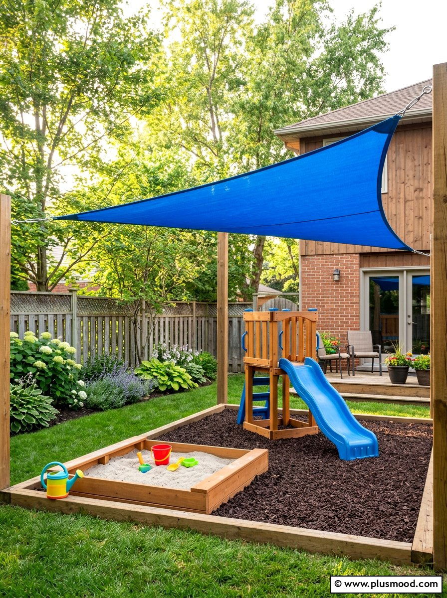 Small Backyard Kids Play Area Shading - 25 small backyard ideas with shade sail