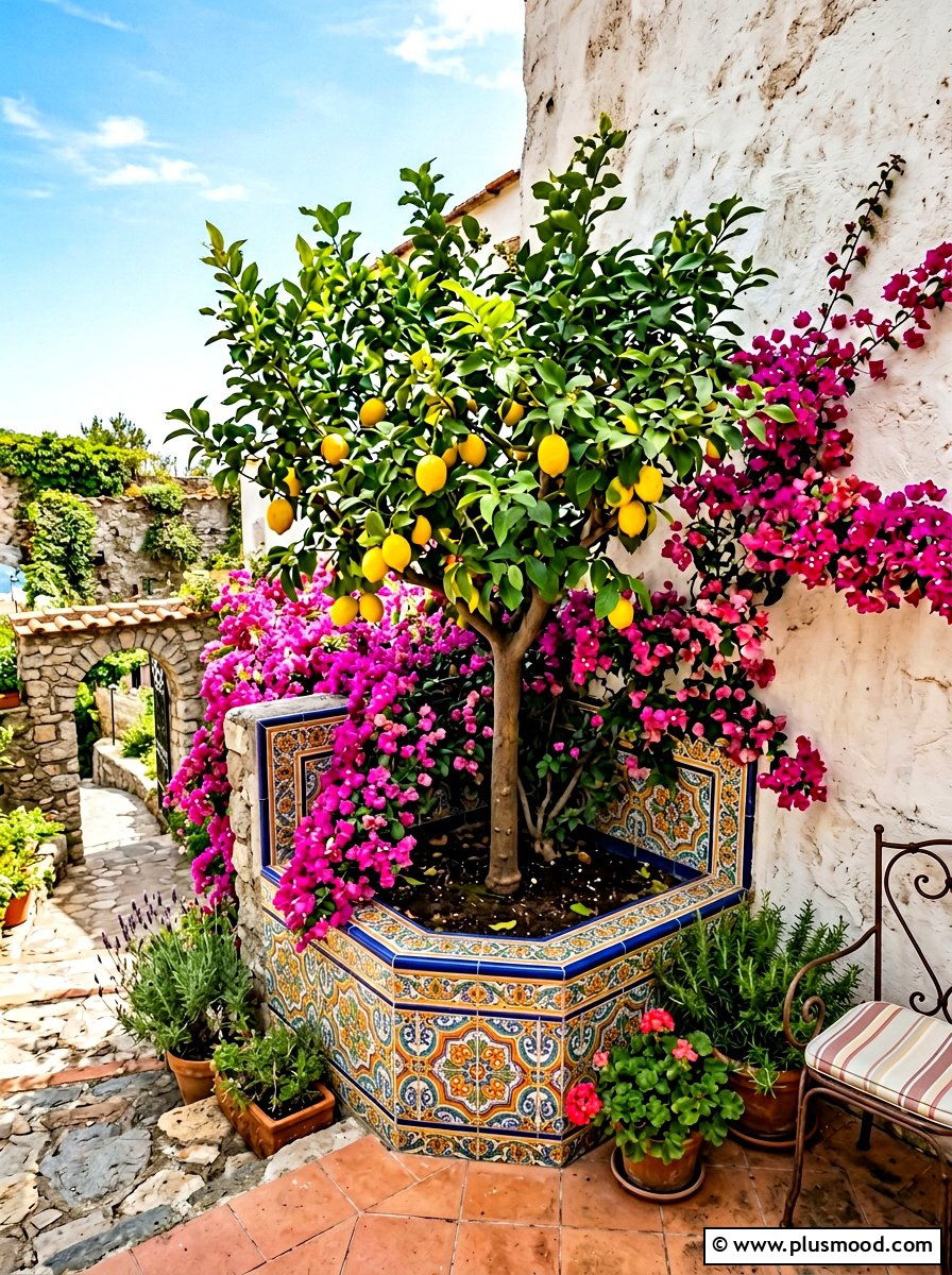 Small Backyard Mediterranean Corner Planter - 25 small backyard ideas with corner planter