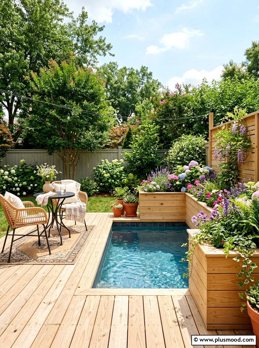 Small Backyard Pool Deck Layout - 25 summer deck around pool ideas
