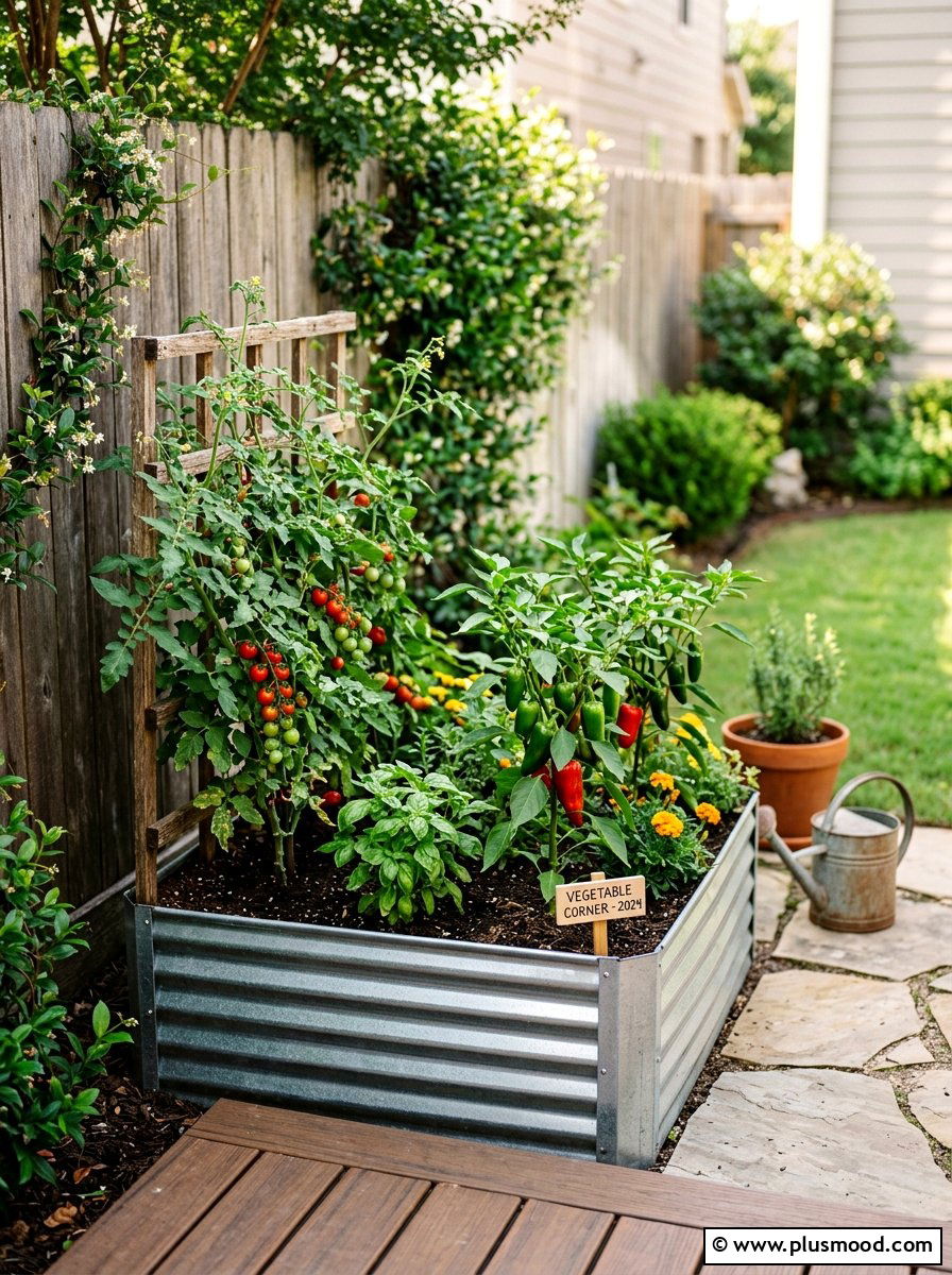 Small Backyard Vegetable Corner Garden Box - 25 small backyard ideas with corner planter
