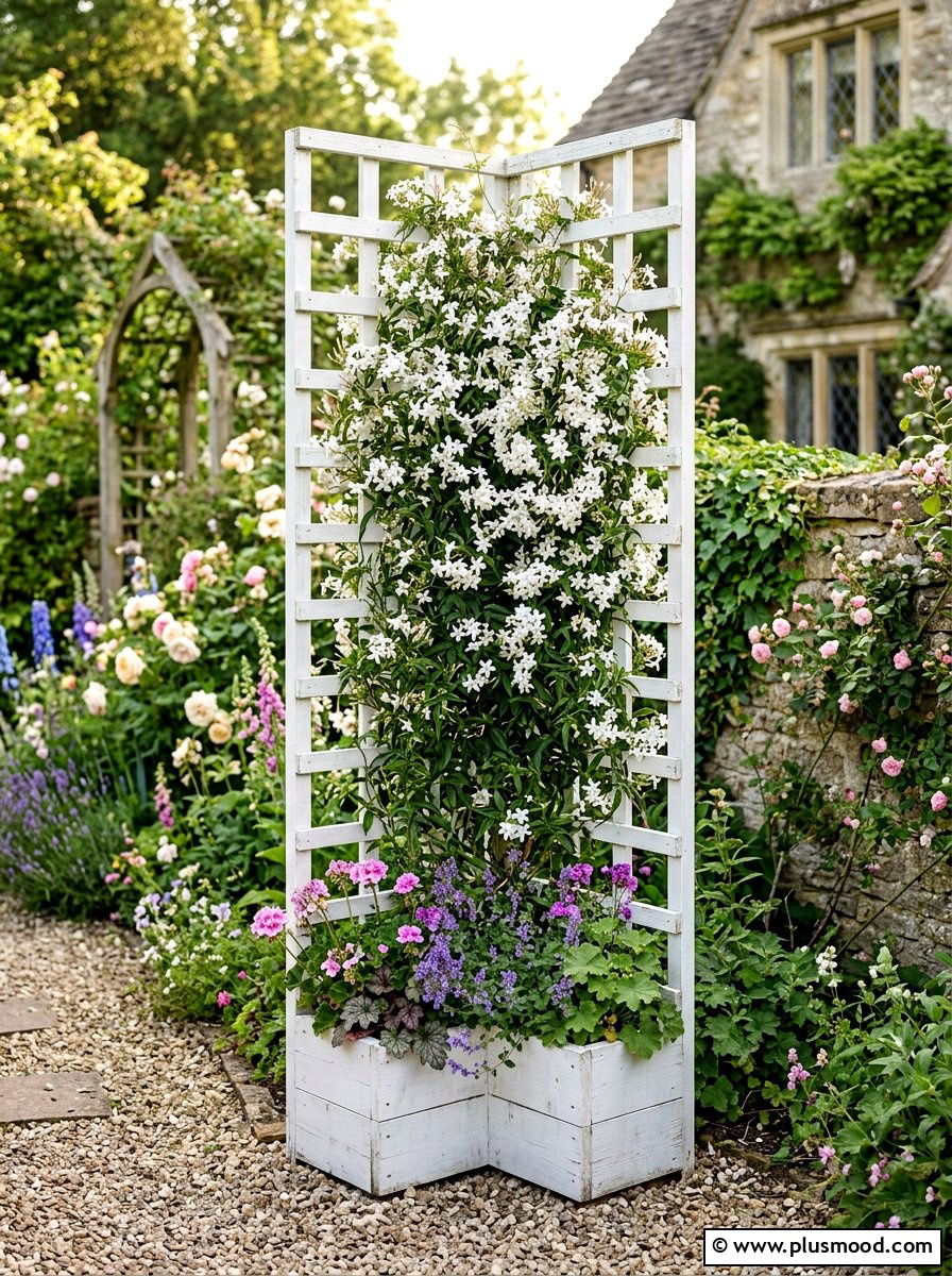 Small Backyard Vertical Lattice Corner Planter - 25 small backyard ideas with corner planter