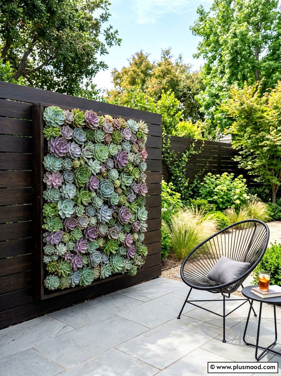 Small Backyard Vertical Succulent Wall - 25 small backyard ideas with succulent garden
