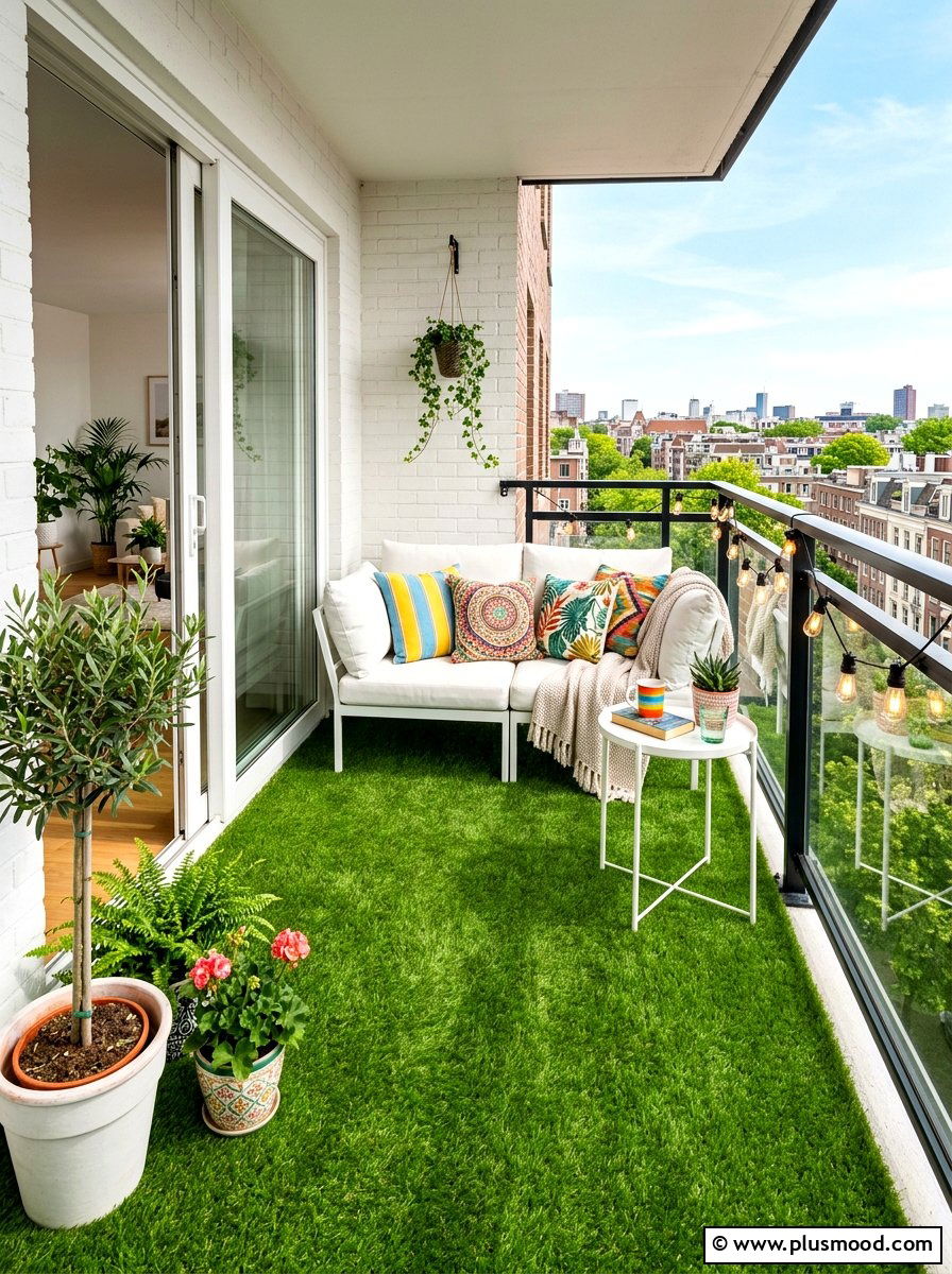 Small Balcony Artificial Grass - 25 summer small balcony ideas