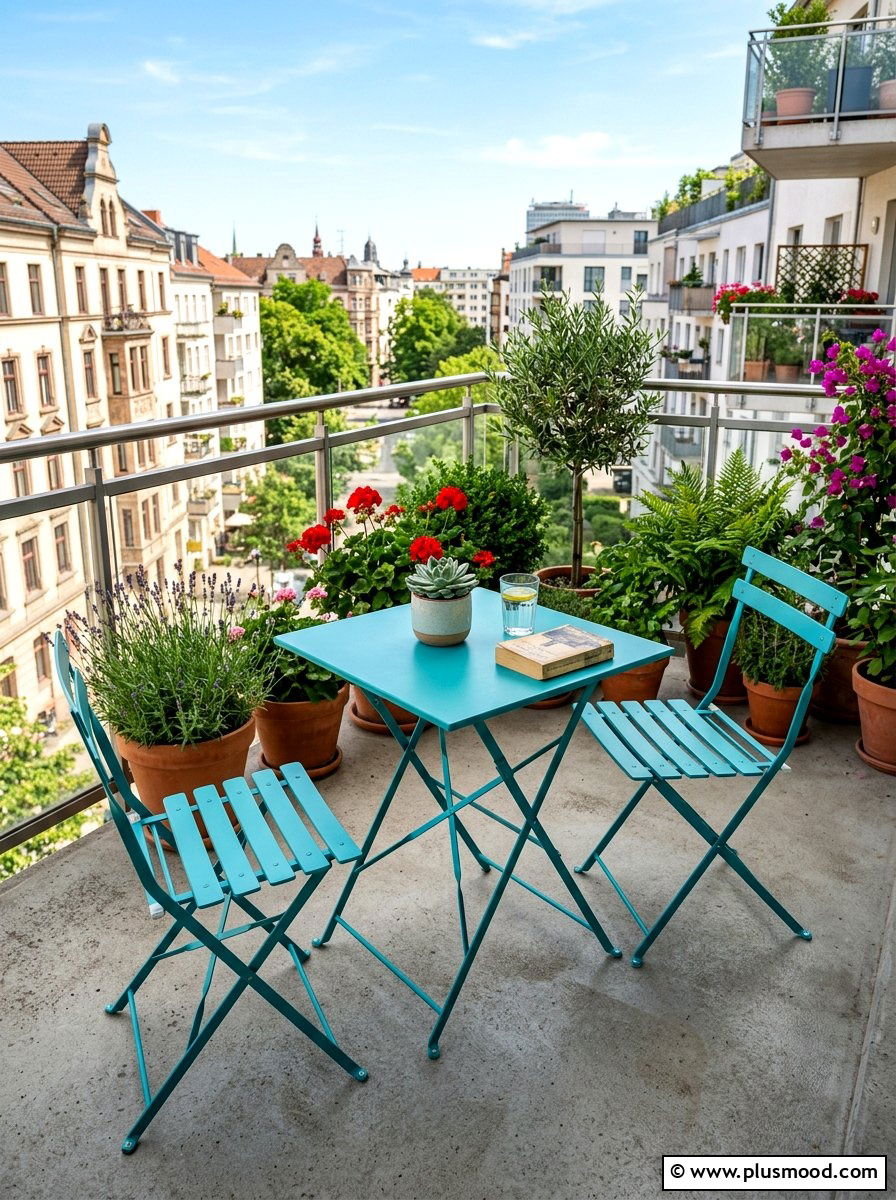 Small Balcony Bistro Set - 25 summer tiny balcony ideas