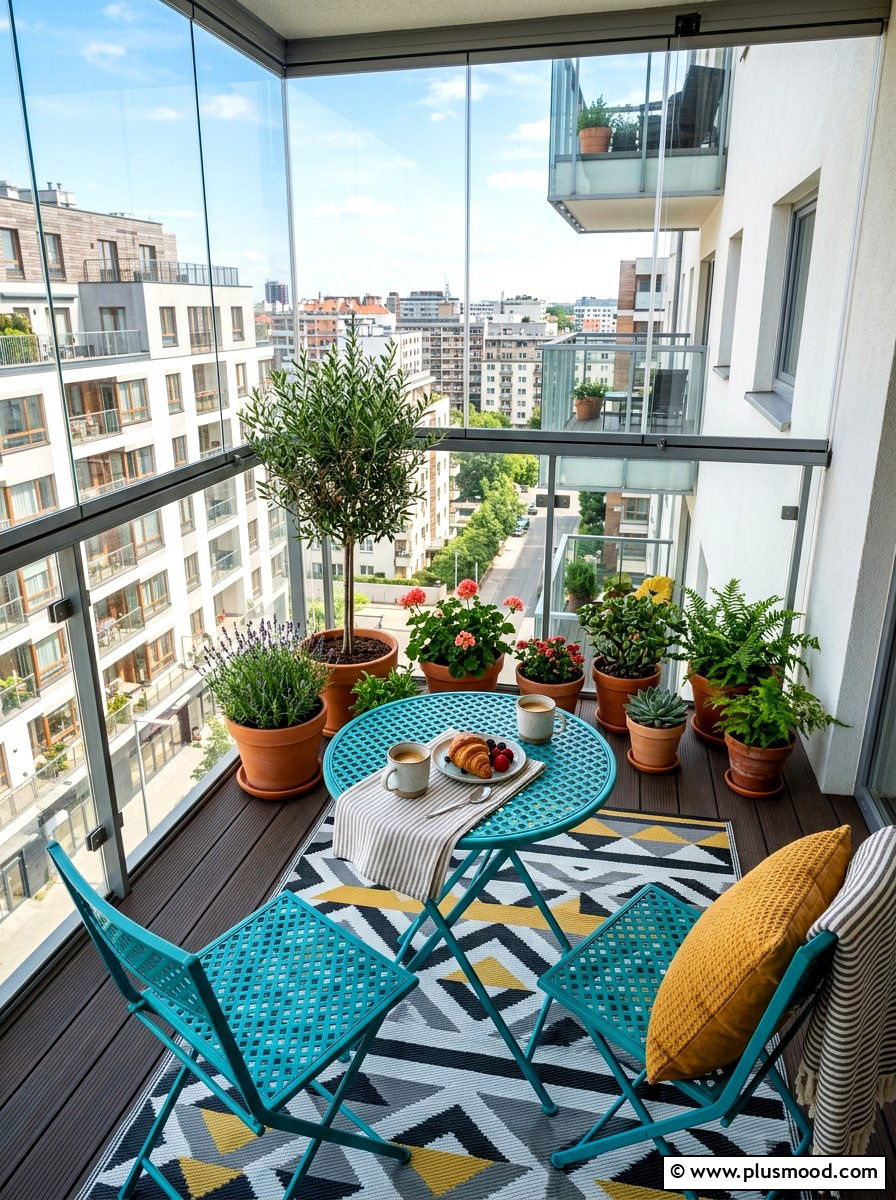 Small Balcony Bistro Set - 25 summer balcony seating ideas
