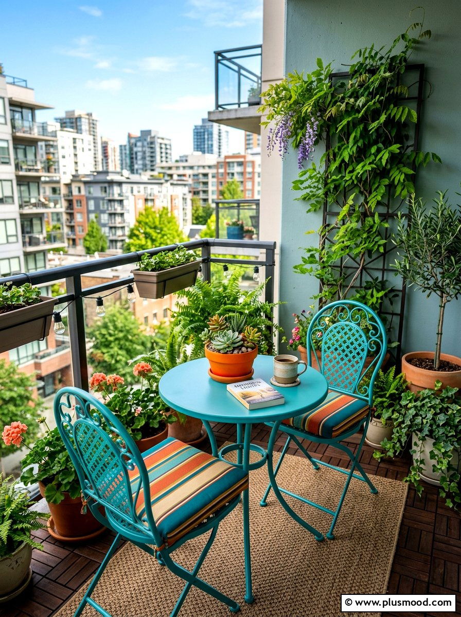 Small Balcony Bistro Set - 25 summer front porch decor ideas for apartments