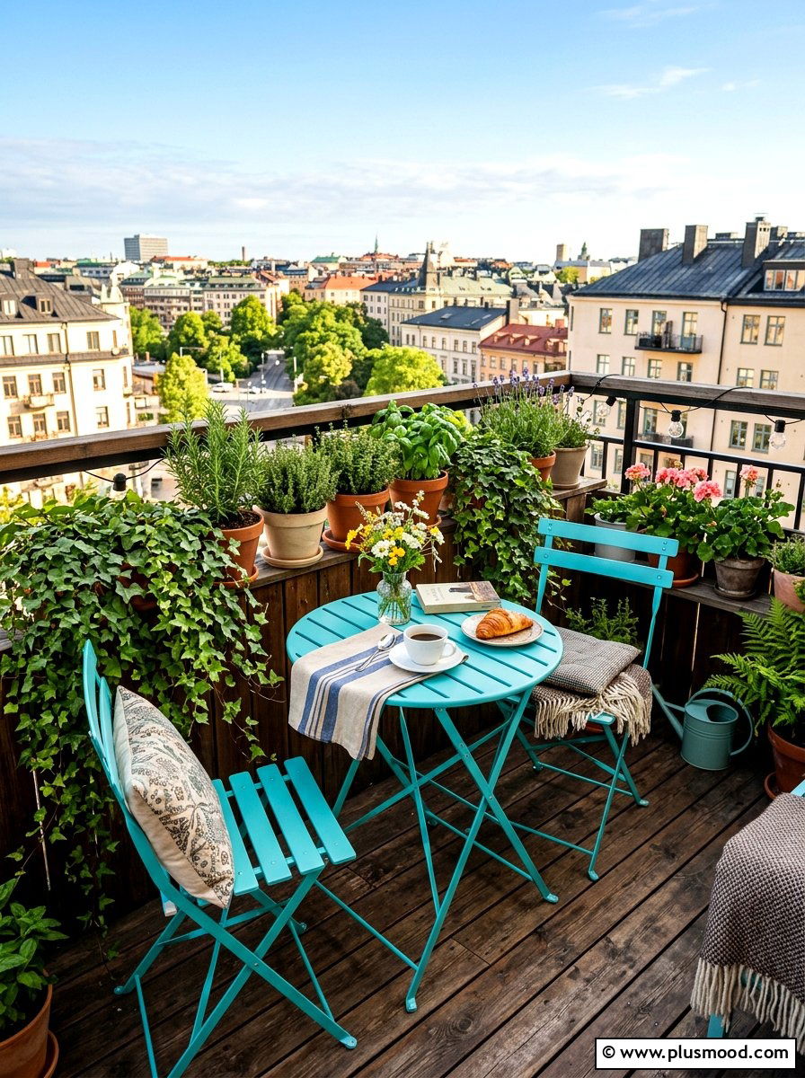 Small Balcony Bistro Set - 25 summer outdoor dining ideas