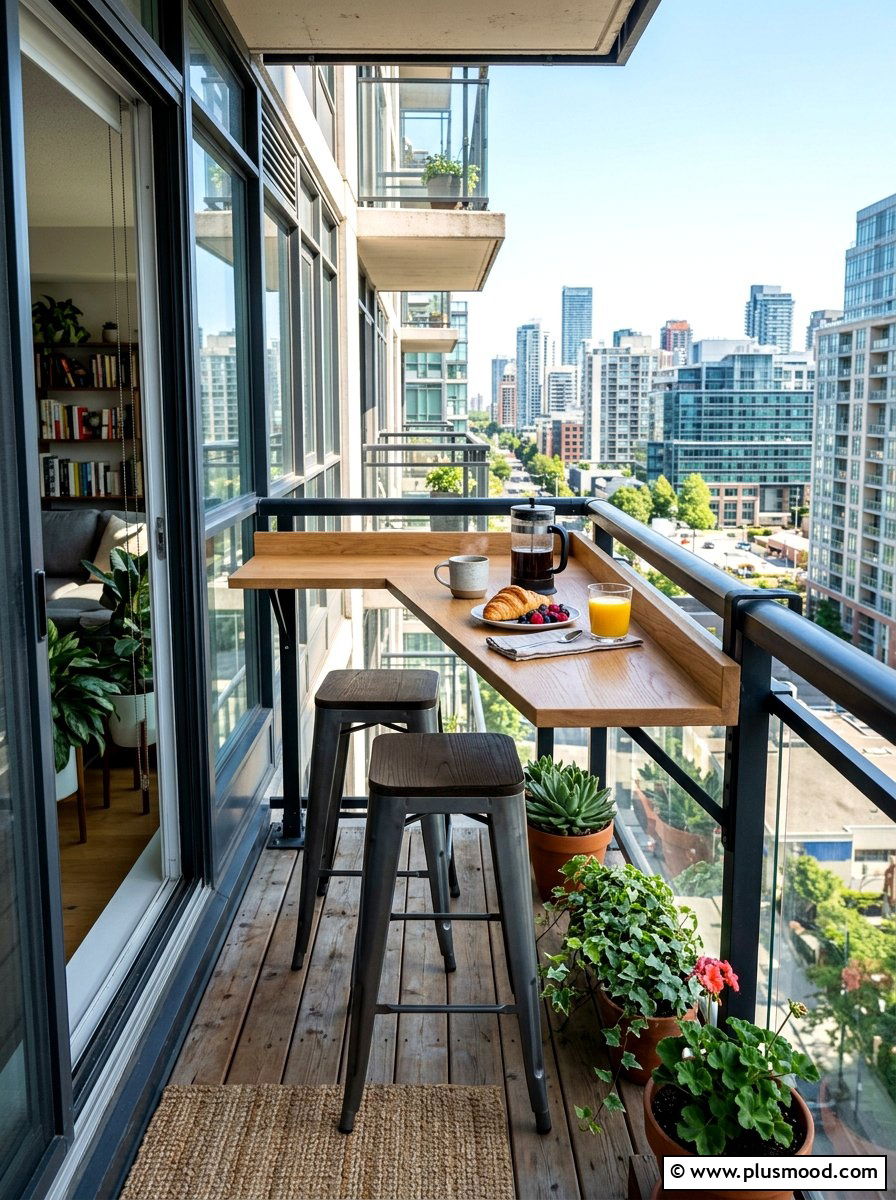 Small Balcony Breakfast Bar - 25 summer apartment patio ideas