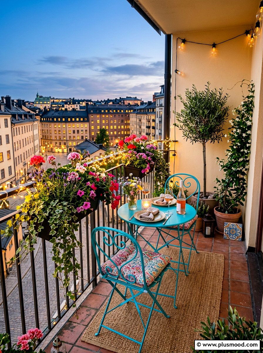 Small Balcony Dining - 25 late summer outdoor dining ideas