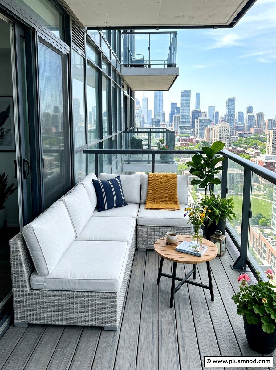 Small Balcony Modular Sofa - 25 summer small balcony ideas