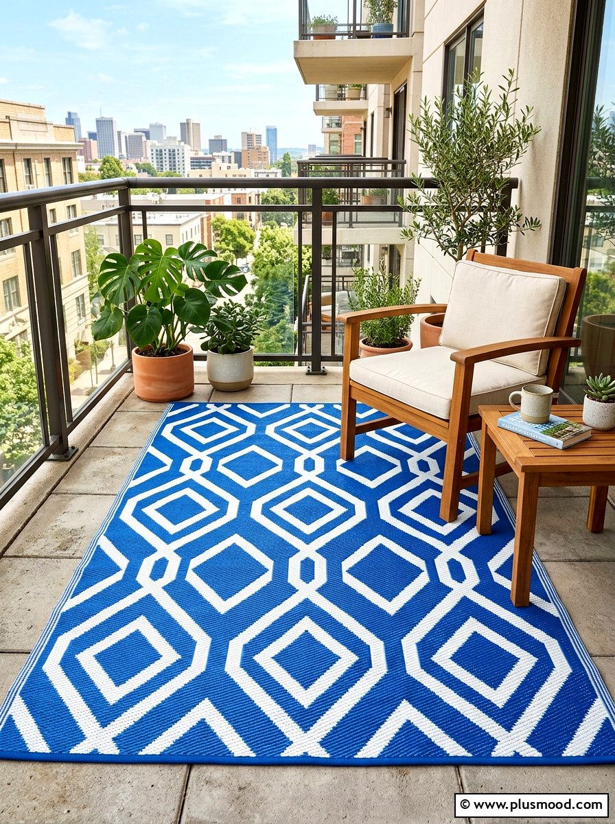 Small Balcony Outdoor Rug - 25 summer small balcony ideas