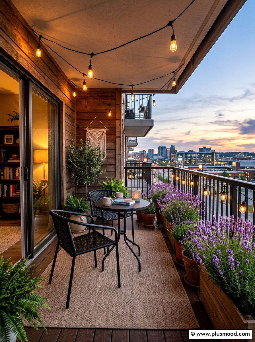 Small Balcony String Lighting